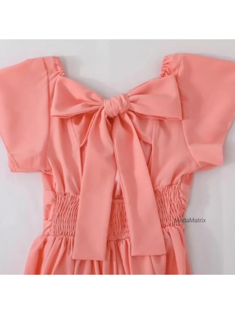 Girls Off Shoulder Square Neck Flutter Sleeve Tie-Back A-Line Summer Casual